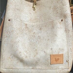 Meanwhile back on the farm birch white leather carryall crossbody